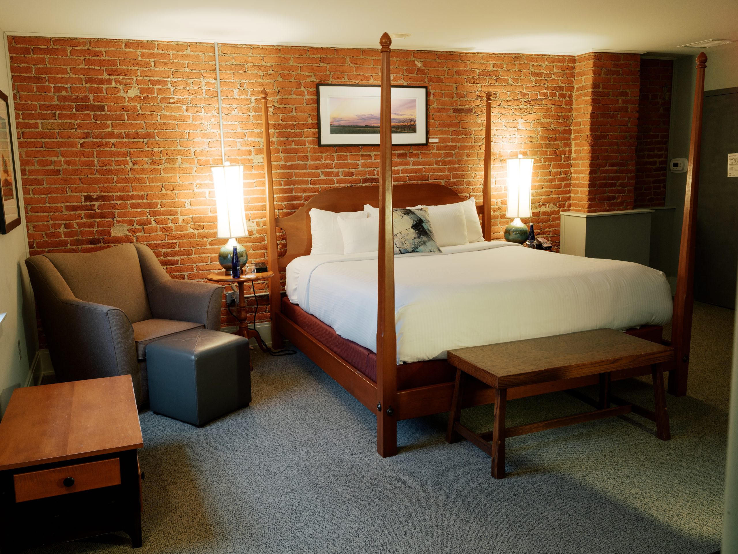 Lancaster Arts Hotel king bedroom interior